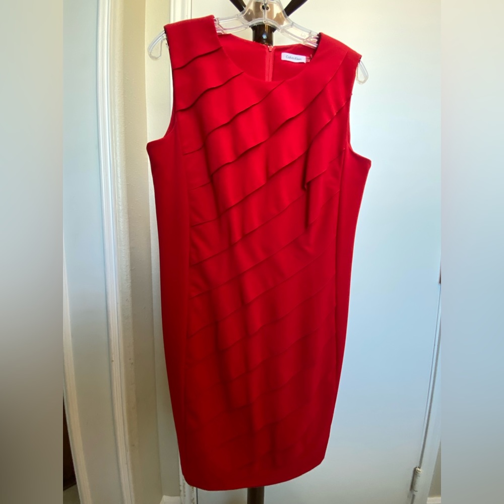 Calvin Klein red sheath dress size 12